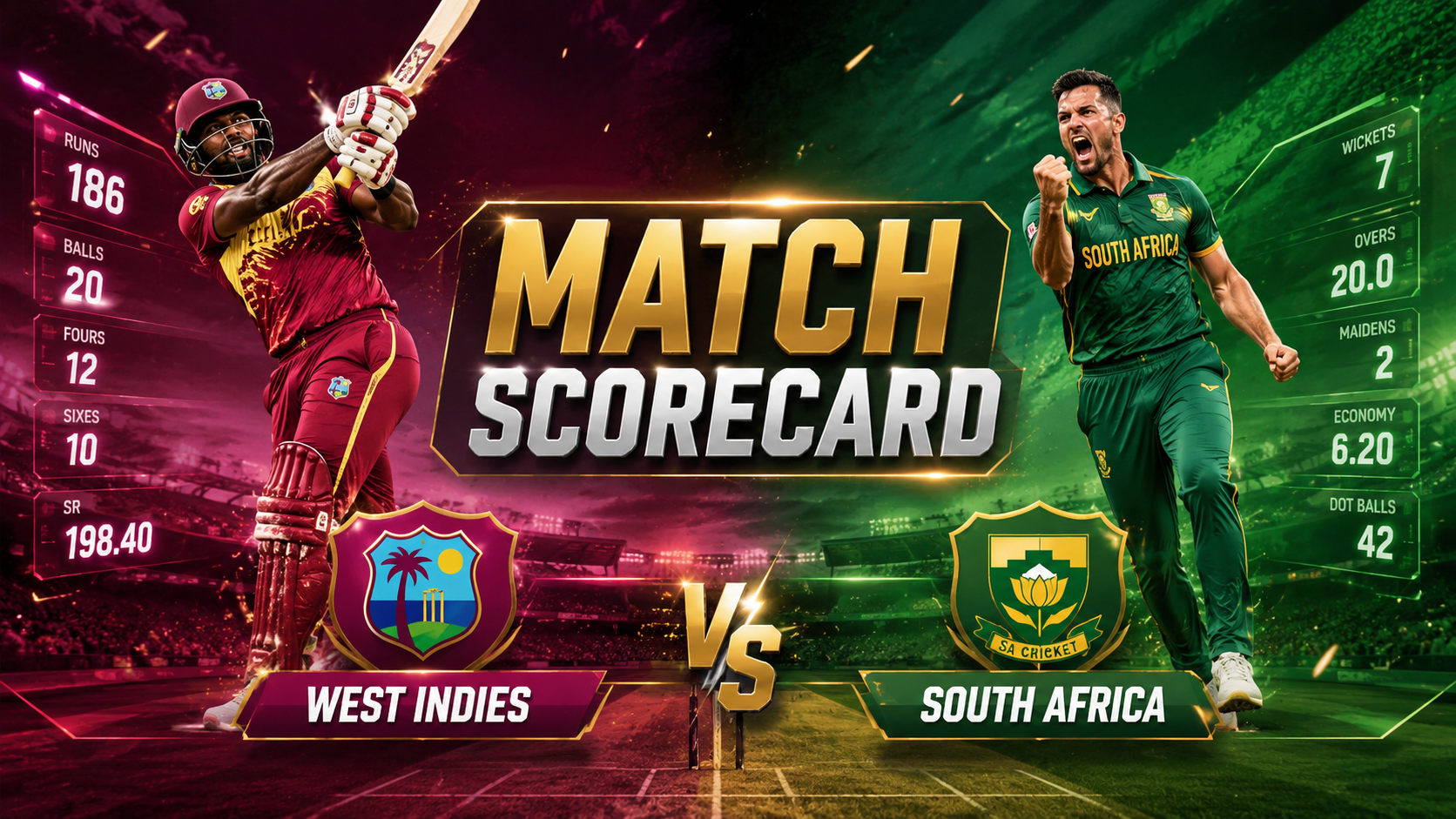 West Indies Cricket Team Vs South Africa National Cricket Team Match Scorecard
